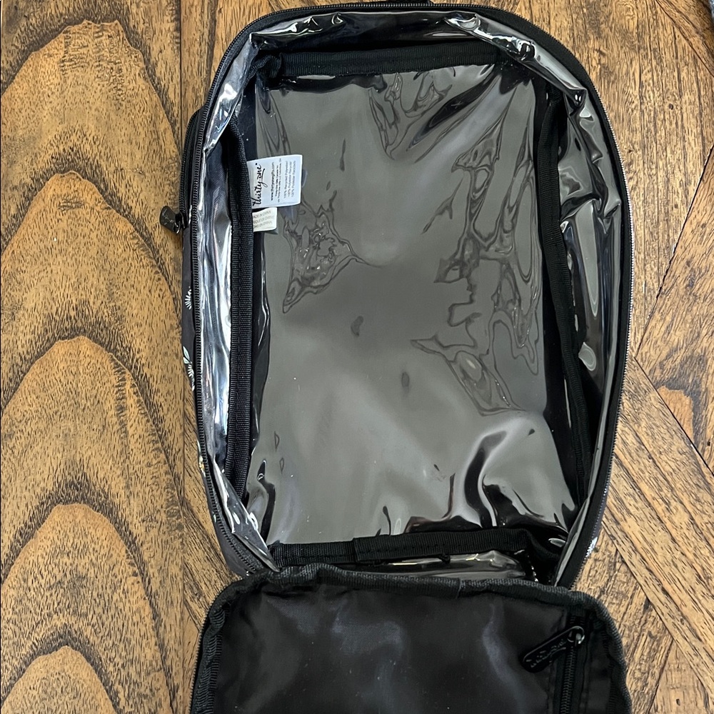 Thirty-One Modern Lined Zippered Toiletry Bag Ditzy Daisy Design, Pockets - Picture 3 of 7